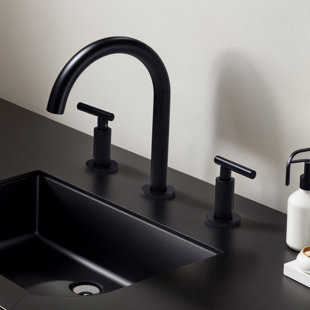 Robinet de lavabo de salle de bain espacé à deux poignées à deux poignées à 3 trous