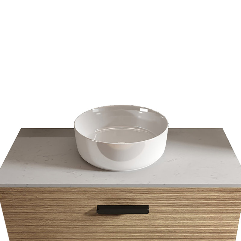 Et élégant lavabo en céramique blanche brillante - conception épurée, teinture, entretien sans effort, taille de 15,3 po, 17,37 lb, se fond avec les styles de décoration intérieure,