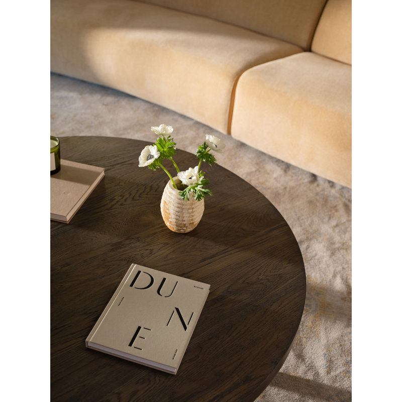Alden Solid Wood Coffee Table, Dark Brown Wood