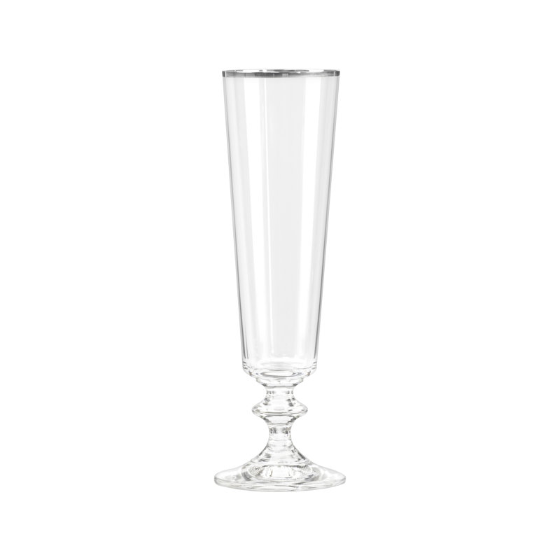 Gianara 7oz. Flute Set, Silver/Clear
