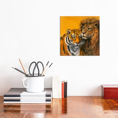 Lion and Tiger 1 Piece Wrapped Canvas Painting