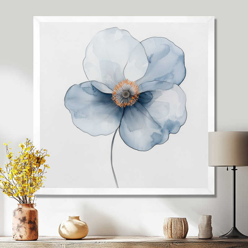 Reproduction d'art murale «The Enchanted Path Of Anemone I» - Coquelicots, H 16 po x l 16 po, Blanc