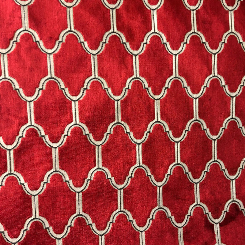 Medallion Velvet | Alaya Fabric, Crimson