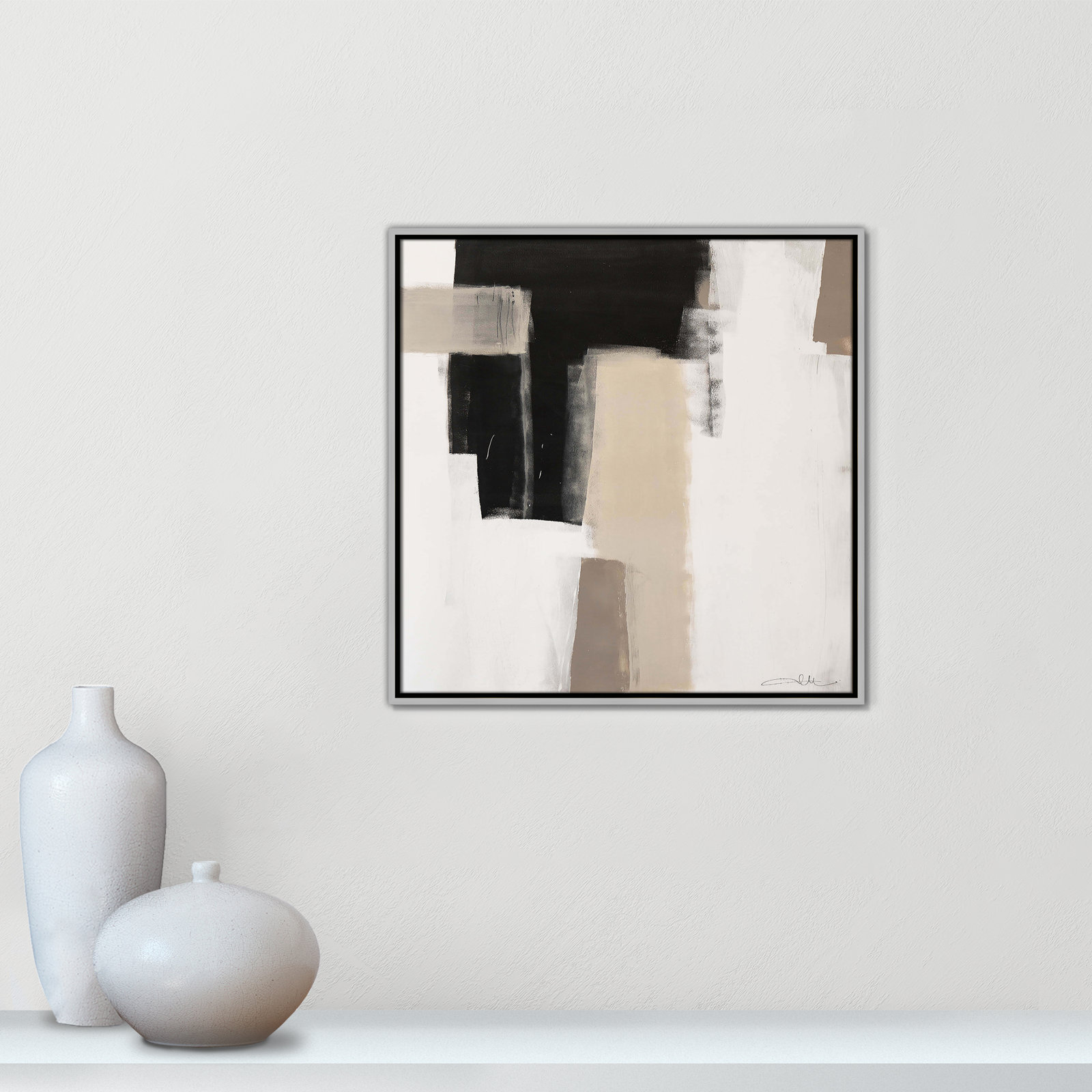 Earth Scapes I Print, 25.5" H x 25.5" W x 2" D, Silver Floater Framed