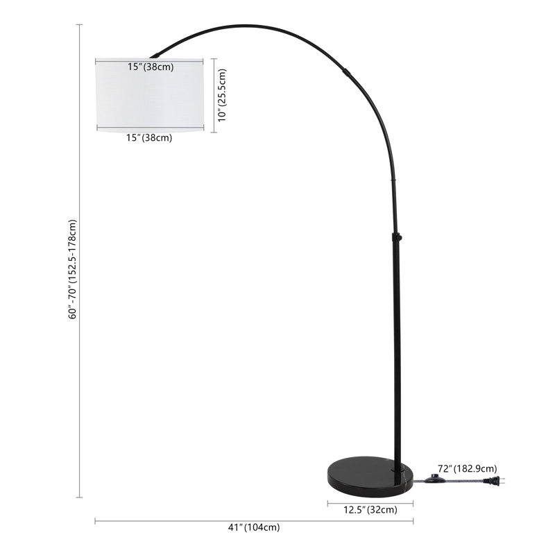 Aseel 70'' Black Arched Floor Lamp