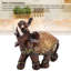 Figurine d'éléphant riche en résine Feng Shui Figurine décoration de la maison pour le salon cadeau de pendaison de crémaillère brun M
