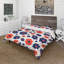 Fleurs orange et bleues rétro - ensemble de housse de couette moderne - microfibre de polyester-1315889822