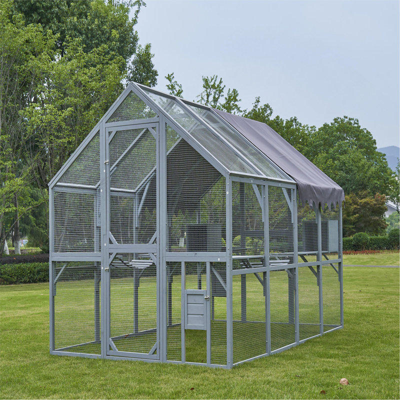Enclos pour chat d'extérieur pour chat 110 "avec plateformes, housse imperméable améliorée