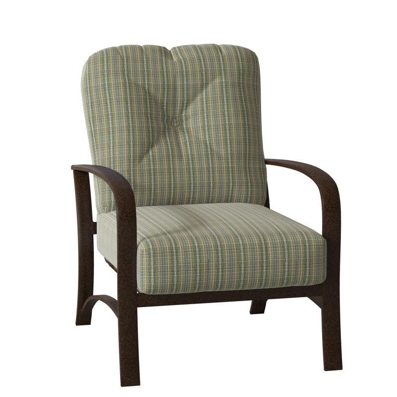 Fremont Outdoor Lounge Chair, Canvas Heather Beige Sunbrella® Canvas, Chestnut Brown