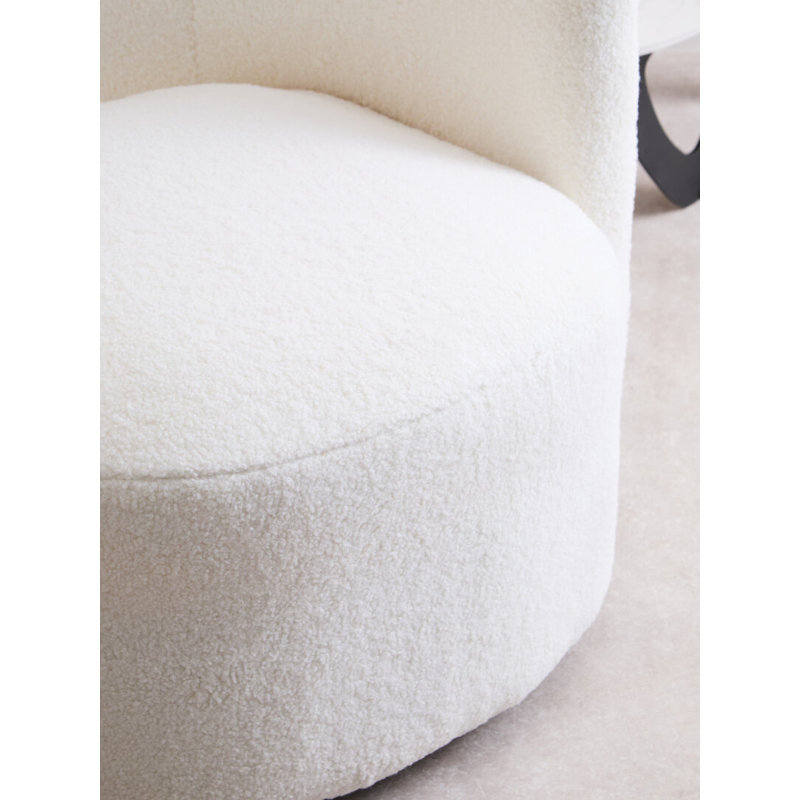 Upholstered Swivel Accent Chair, White