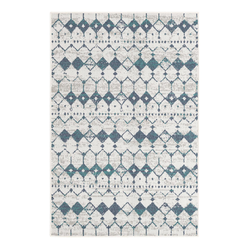 Geometric Indoor / Outdoor Rug, Runner 2' x 6'