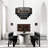 4-Light Dimmable Hand-Woven Rattan Tiered Chandelier-819974147