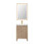 Meuble-lavabo simple Lala de 24 po avec lavabo intégré blanc en imitation verre et miroir-651009868