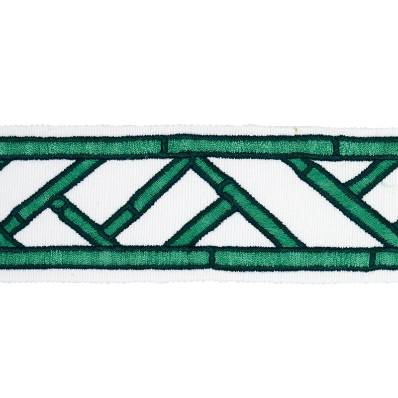 Schumacher x David Kaihoi Bamboo Trellis Tape, Green