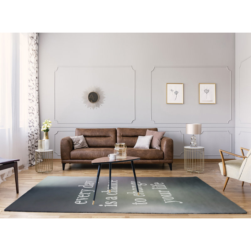 Arrière-plan multicolore changer votre citation en poly-chenille tapis, Rectangle 5 pi x 7 pi
