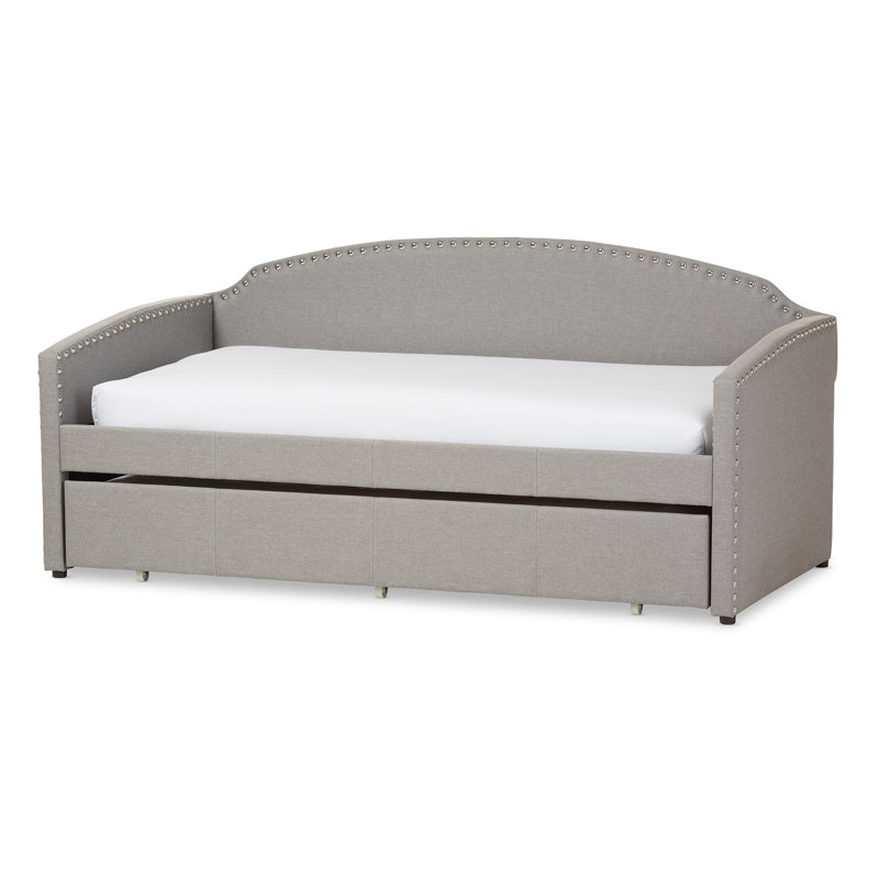Lit de jour simple avec couchette Arine, Gris