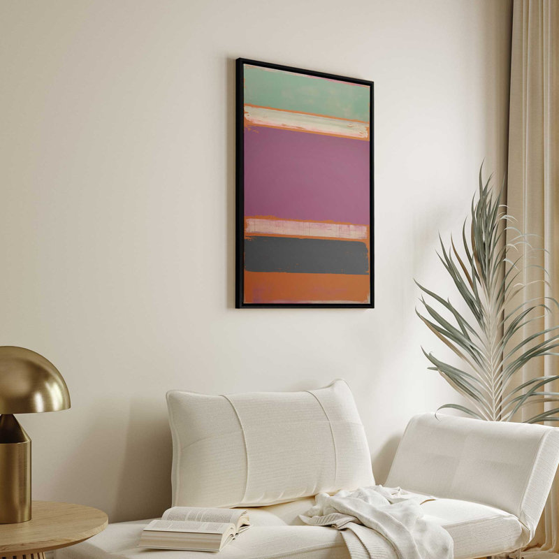 18 "x 12" Fuschia Fields of Tranquility, reproduction sur toile, Cadre flottant noir satiné, H 20 po x l 14 po x P 1,75 po