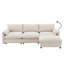 Canapé modulaire en L 96,5 po en chenille avec repose-pieds, accoudoirs éléphants, chargeur USB, support pour téléphone et poches latérales, canapé convertible confortable pour le salon, un appartement et un petit espace-833817236