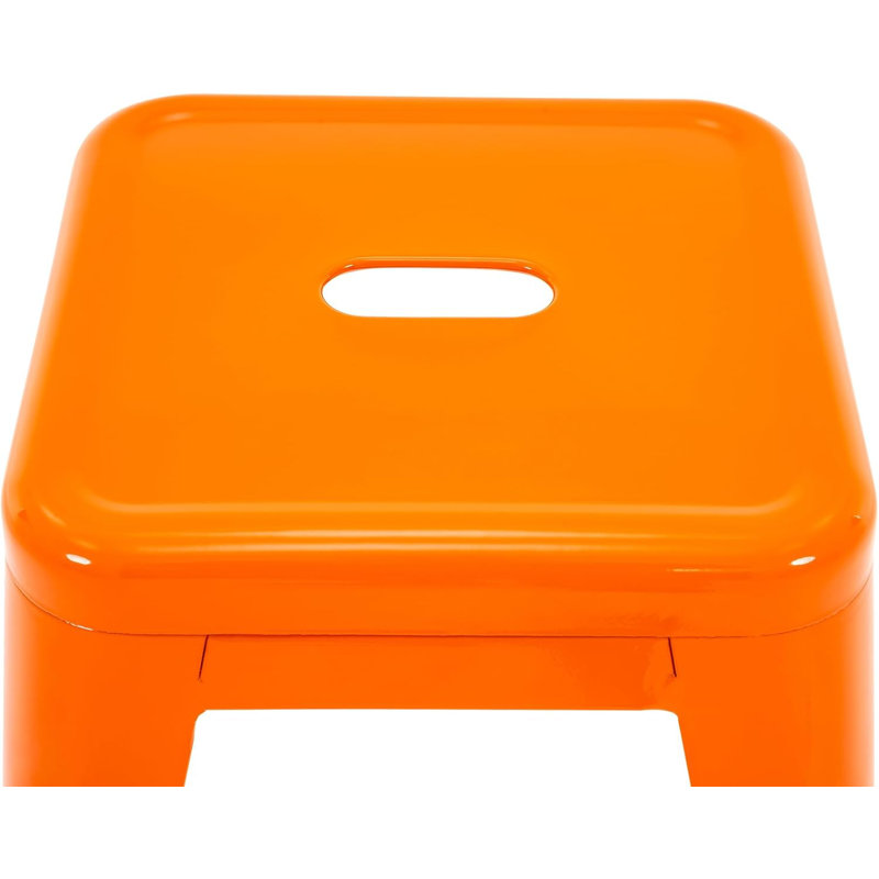 Tabourets de comptoir en métal de 18 pouces, tabourets de salle de classe empilables, chaises de salle à manger en métal sans dossier pour l'intérieur et l'extérieur, tabourets de bar de cuisine (ensemble de 4)