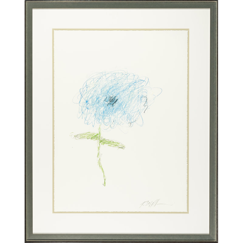 Scribble Flower par Robert Robinson - Peinture encadrée sur papier
