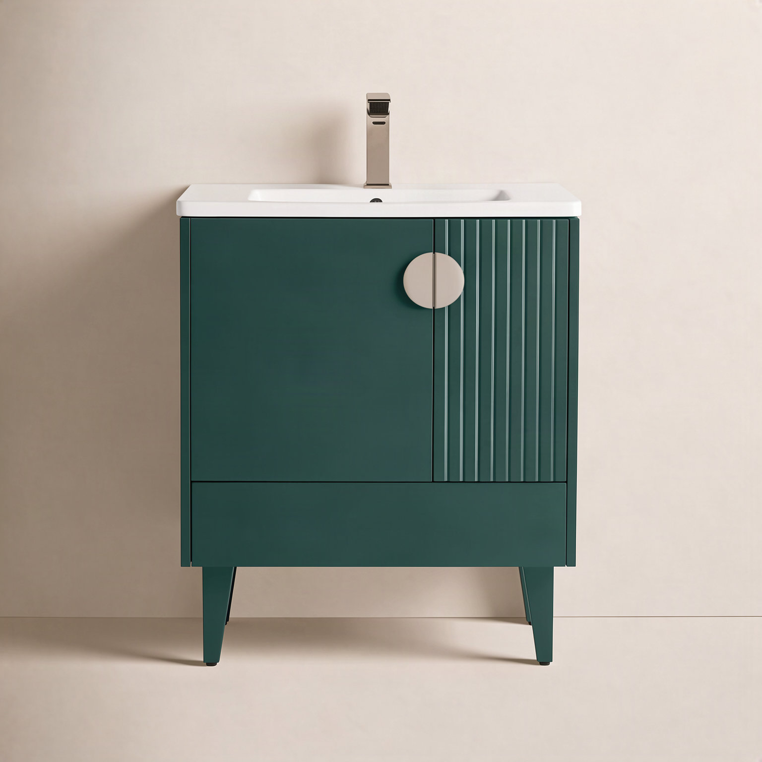 Saimah 30'' Single Bathroom Vanity, Green, Satin Nickel