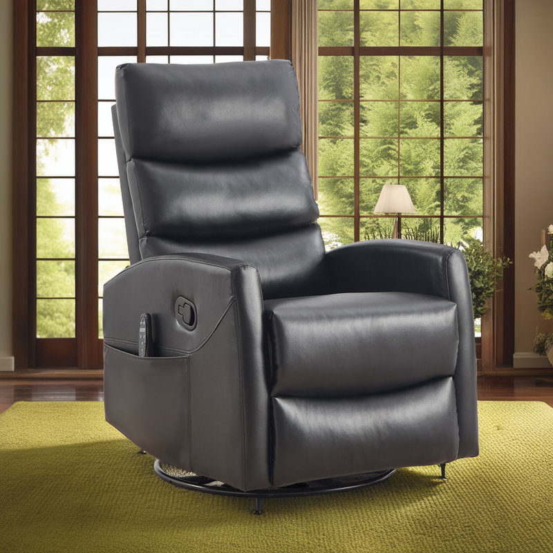 Fauteuil inclinable et pivotant à 360 ° - Massage 8 points et chaleur lombaire - Inclinaison à 155 ° - Assemblage facile