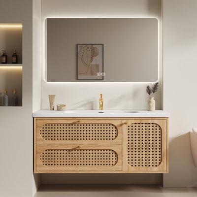 Armoire de salle de bain simple de style japonais