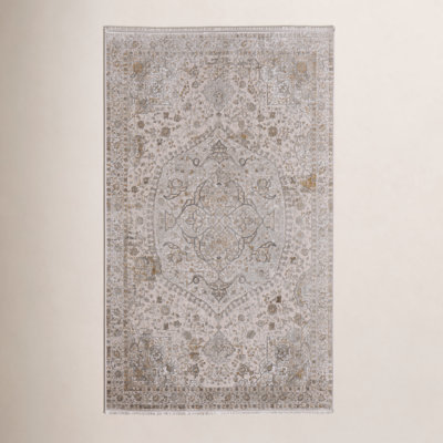 Ivory Traditional Medallion Oriental Rug