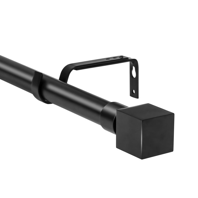 Tringle à rideaux simple Zaytoune Wright, Noir, l 48 po à 84 po