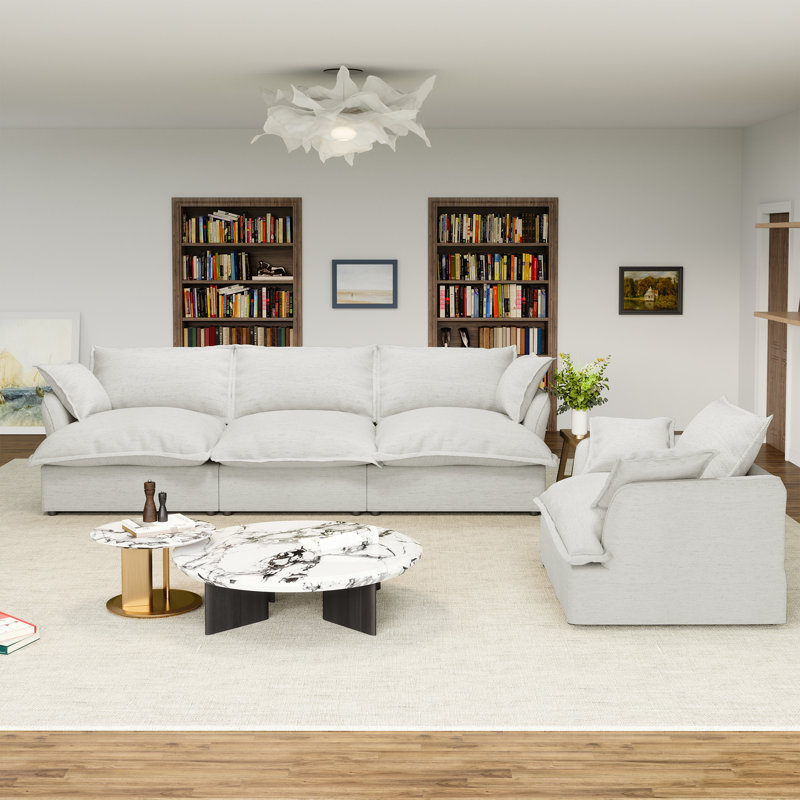 Upholstered Sectional Sofa, Cream