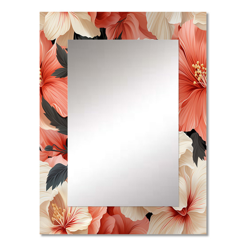 Amitiel Tropical Whisper Tropical Pattern - miroir tropical, 32 po x 24 po