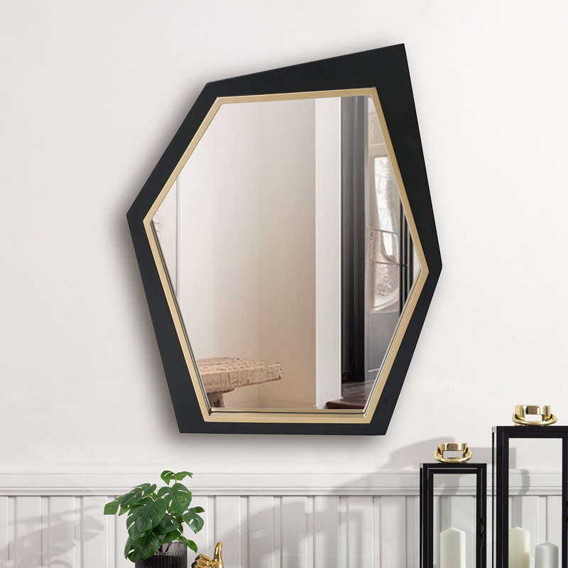 Vidur 67.30cm Wall Mirror, Wood Framed Wall Mounted Accent Mirror for Living Room