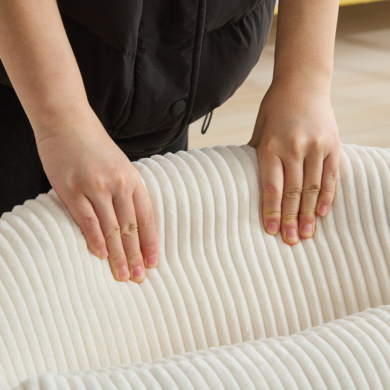 Fauteuil d'appoint pivotant à 34 ° l 34,25 po en velours côtelé texturé - parfait pour tout espace (ensemble de 2)