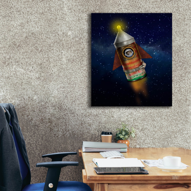 Toile épique Graffiti «Mouse In Space» par John Hovenstine, 26 po x 30 po, H 30 po x l 26 po