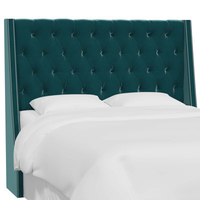 Crosston Upholstered Velvet Wingback Headboard by Canora Grey
