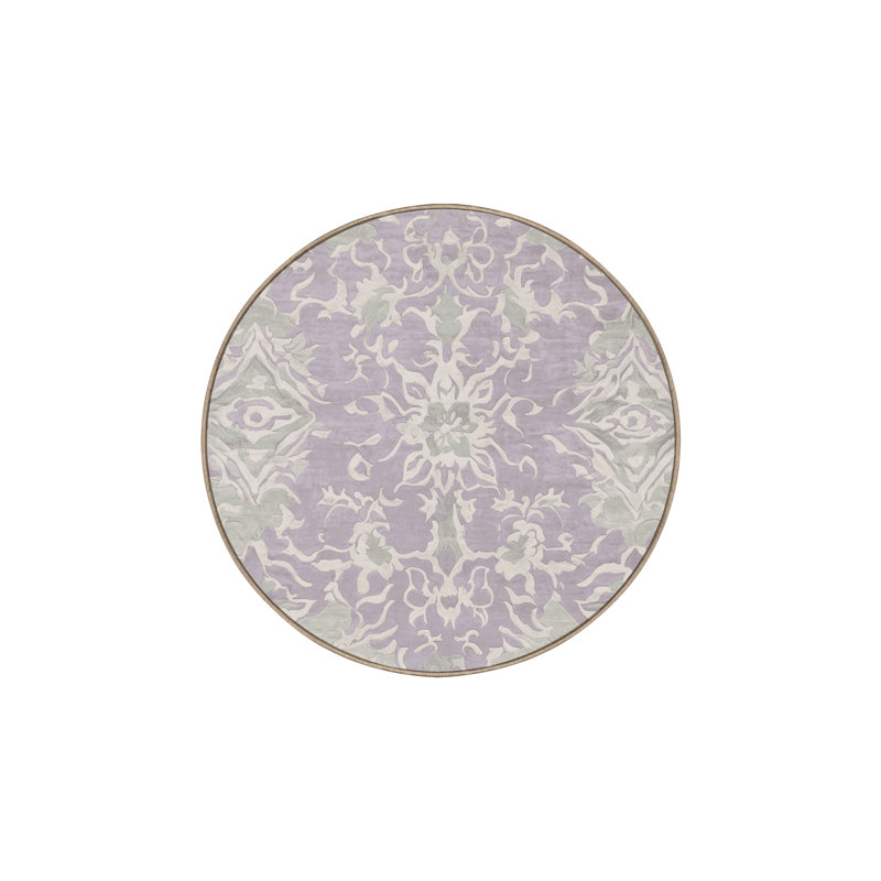 Machine Washable Beige Area Rug, Round 5'