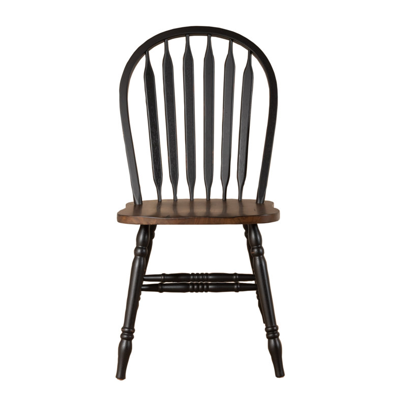 Judique 17.5'' H Solid Wood Side Chair, Black/Brown