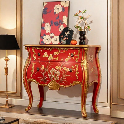 Vintage Red Two-Drawer Accent Chest