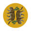 Sous-verres ronds en cuir vegan jaune Leopard-119015243