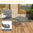 3-Piece Grey Folding Bistro Set, Outdoor Patio Table & Chairs