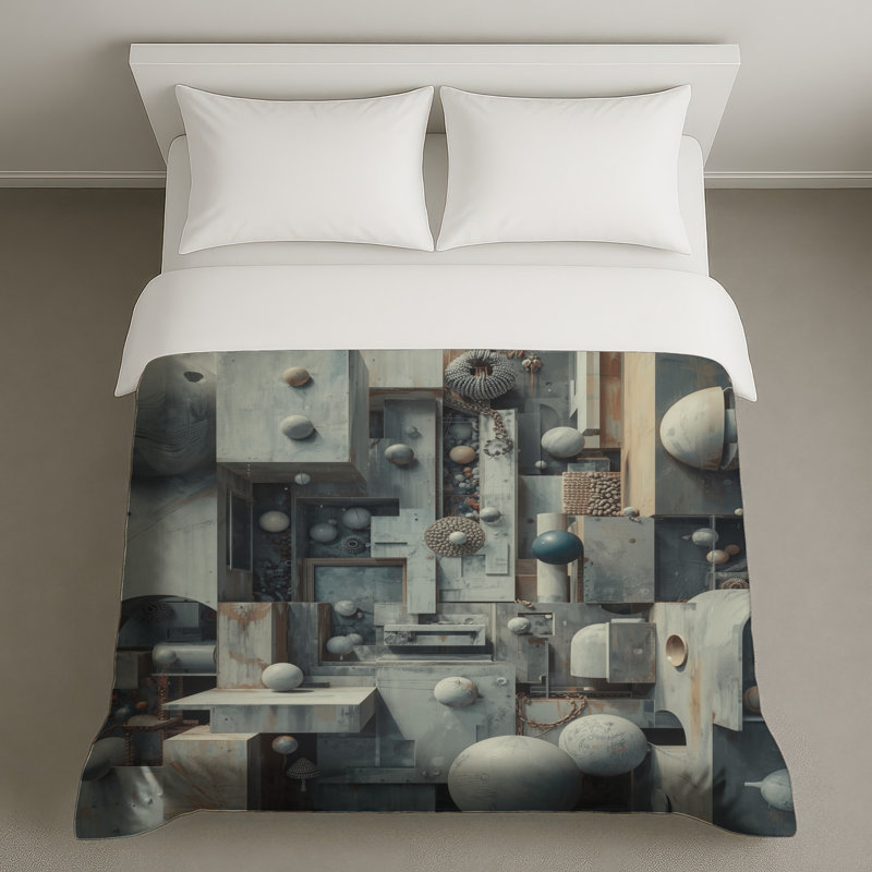 Intricate Geometric Structures Duvet Covers, Queen