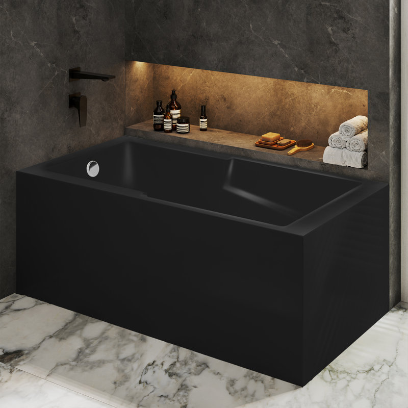 Baignoire de coin Claire, Gauche, Noir lustré