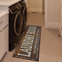 Lacomfy Laundry Mat Rubber Laundry Room Rug Runner Padded