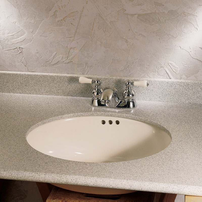 White Ceramic Oval Undermount Bathroom Sink with Overflow
