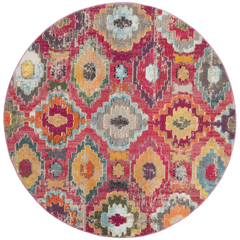 Martucci Geometric Area Rug, Round 201 cm