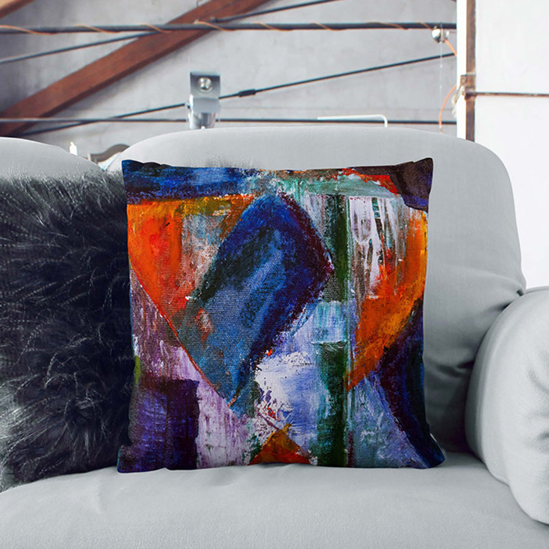 Abstract Square Throw Cushion, 40 x 40 cm, Black