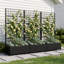 185cm H Metal Raised Garden Bed With Trellis Freestanding Garden Trellis Planter On Wheels Planter Box With Privacy Screen-132900750