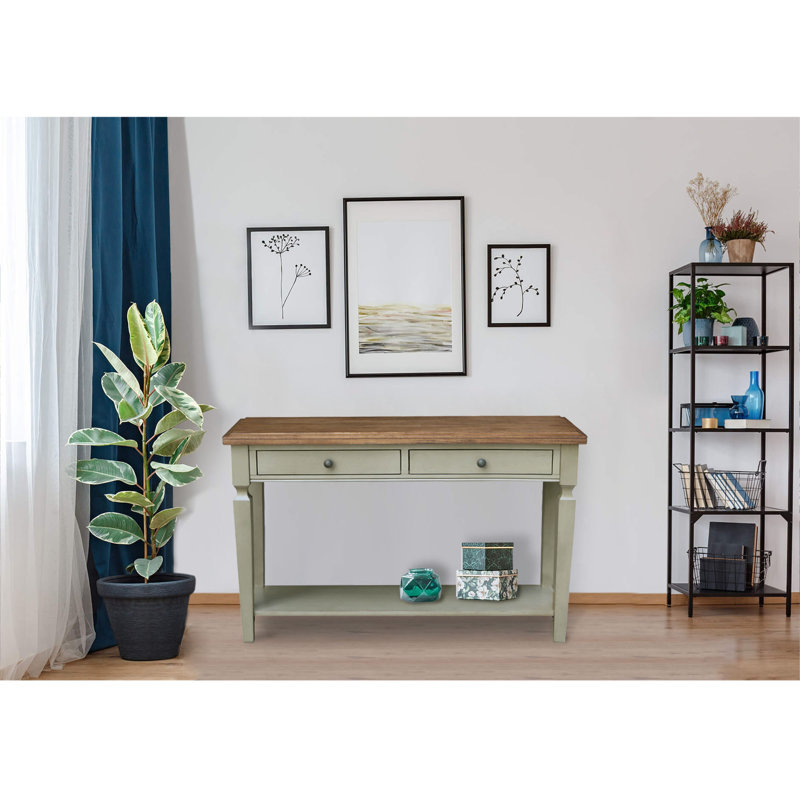 Briseno 48'' Solid Wood Console Table, Hickory/Stone