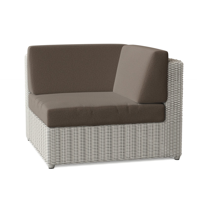 Sag Harbor Outdoor Corner Wedge Lounge Chair, Sag Harbor Classic White, Canvas Rain