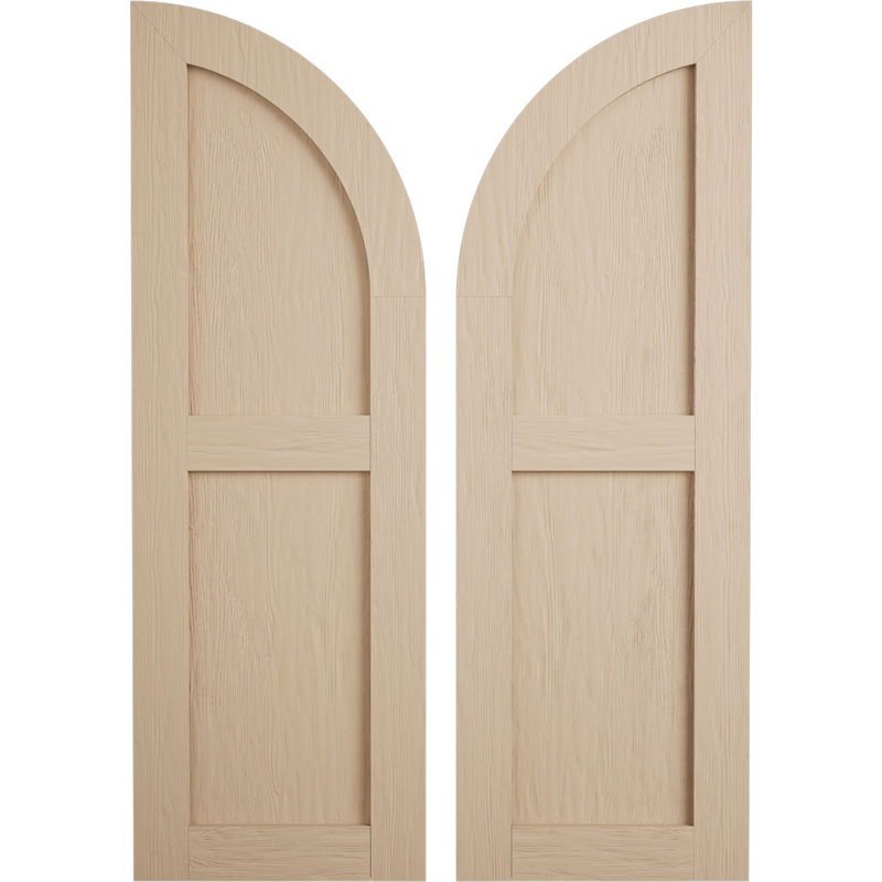 Timberthane deux panneaux plats égaux avec quarts de rideaux en faux arche (par paire), H 54 po, L 12 po